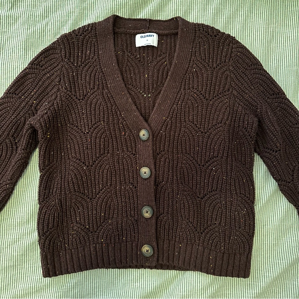 Chunky Brown V-Neck Old Navy Cardigan